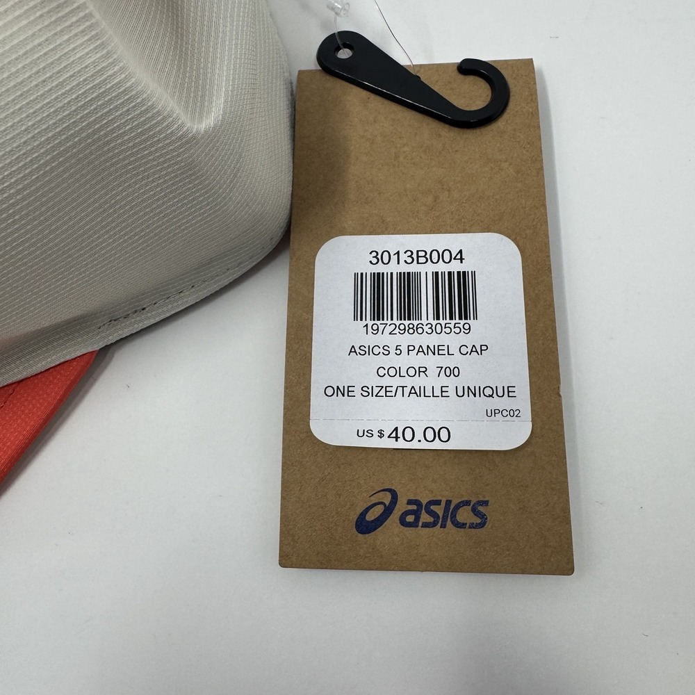 Asics Hat Cap Strap Back One Size 5 Panel Running Mens Coral Reef Purple - Picture 9 of 9